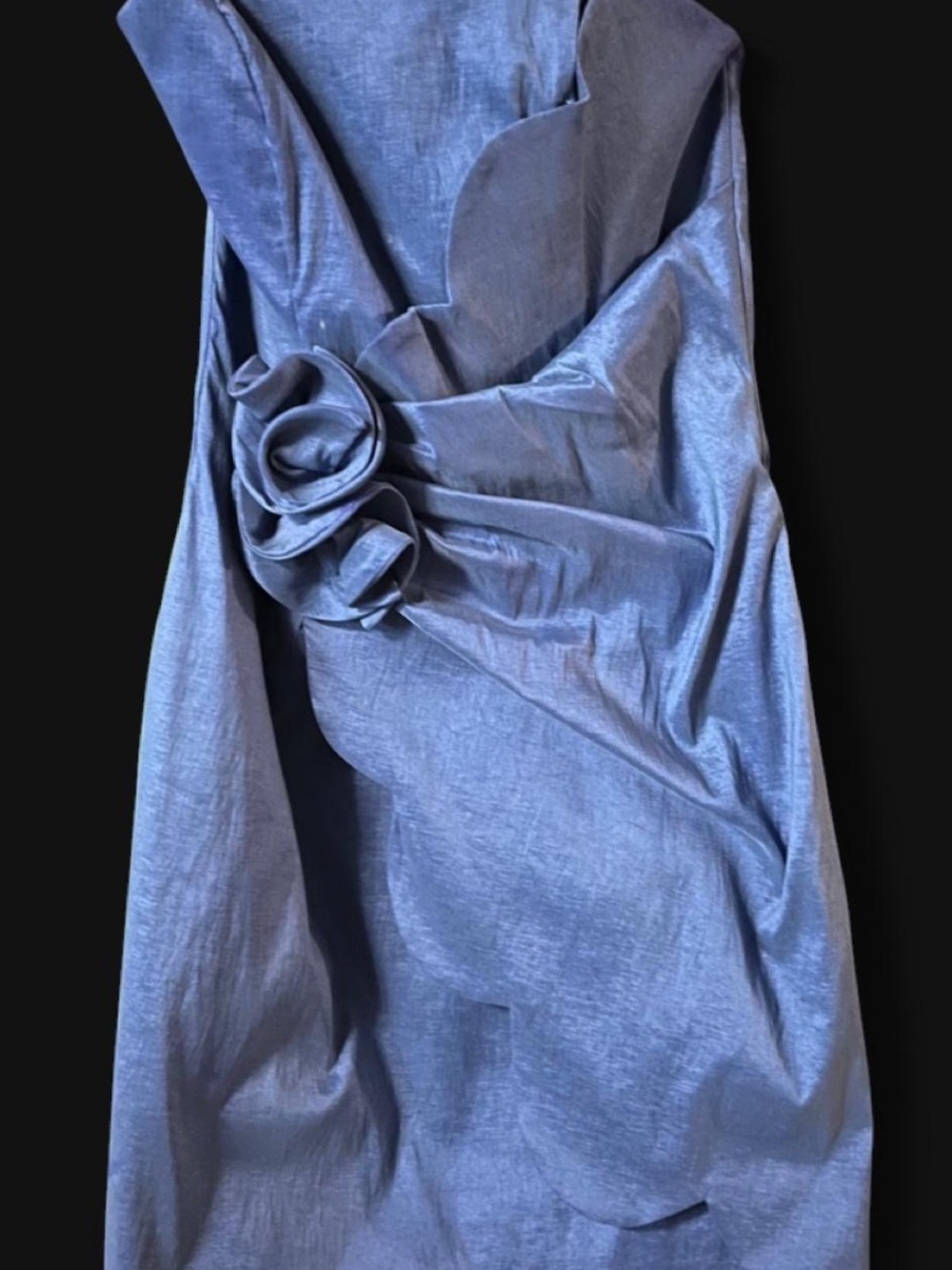 Cache Strapless Cobalt Blue Cocktail Dress with Floral Detail - Picture 2 of 3